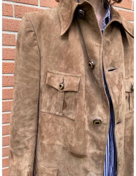 Giacca lunga in camoscio