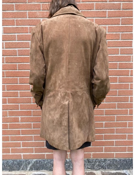 Giacca lunga in camoscio