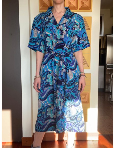 Vestito azzurro paisley