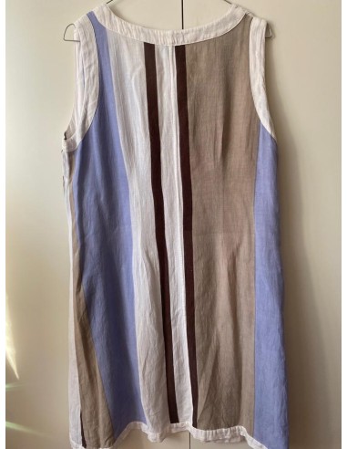 Vestito in misto lino a righe