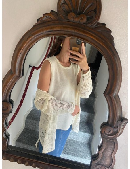 Twin set cardigan traforato e canotta