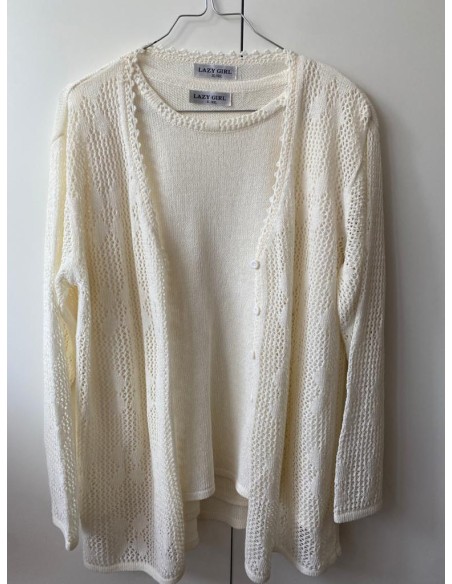 Twin set cardigan traforato e canotta