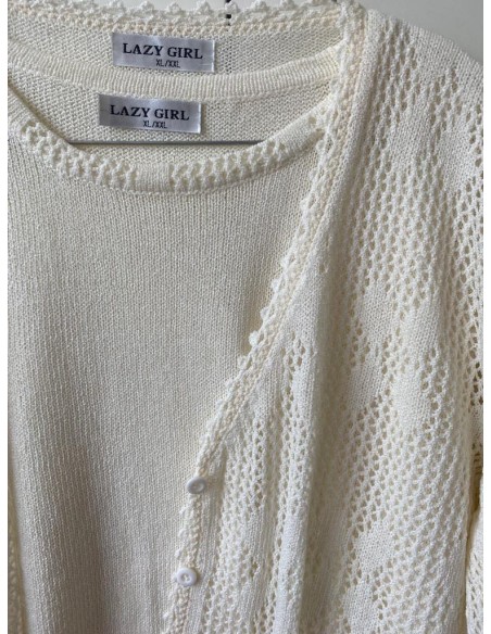 Twin set cardigan traforato e canotta
