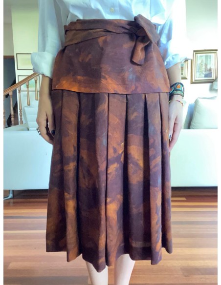 Gonna a pieghe in lana