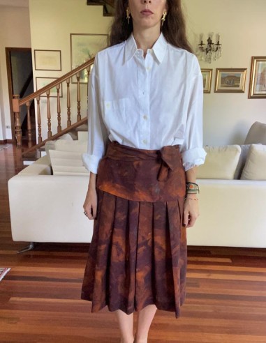 Gonna a pieghe in lana