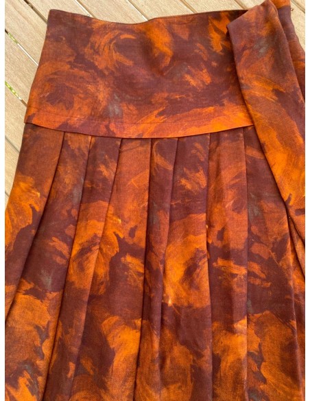 Gonna a pieghe in lana