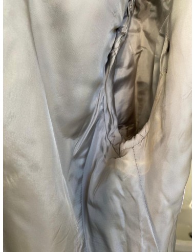 Blazer grigio con righe azzurre