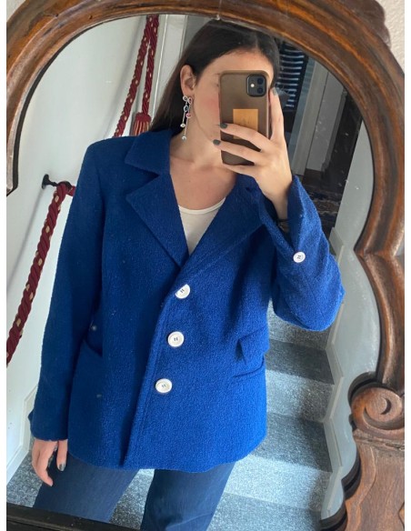 Giacca Blu in misto lana