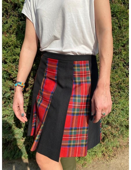 Gonna a pieghe tartan