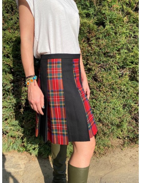 Gonna a pieghe tartan