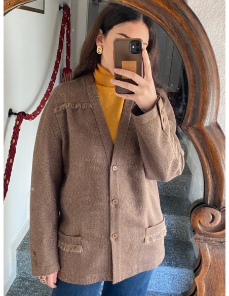 Cardigan marrone in lana