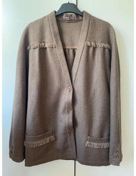 Cardigan marrone in lana