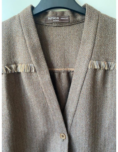 Cardigan marrone in lana