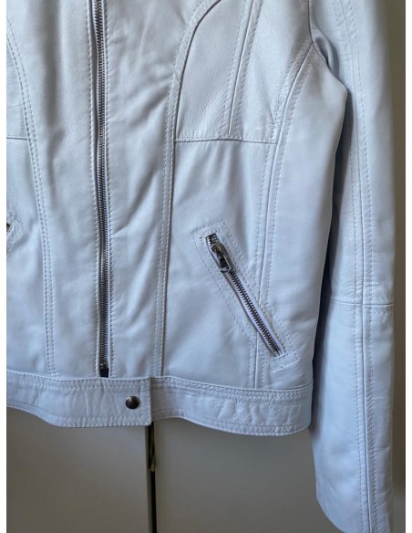 Giacca in pelle bianca