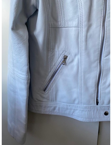 Giacca in pelle bianca