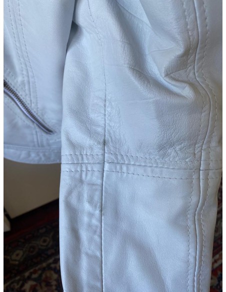 Giacca in pelle bianca