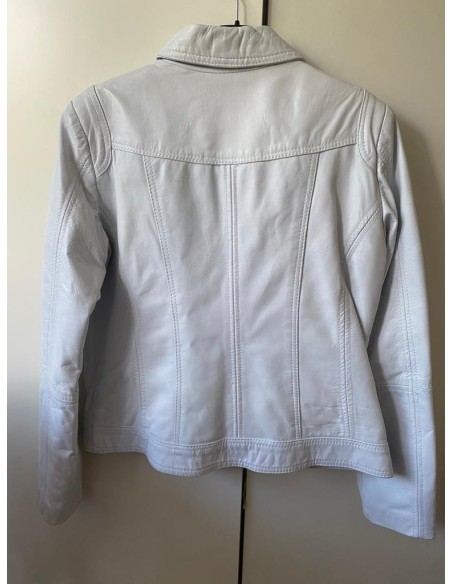 Giacca in pelle bianca