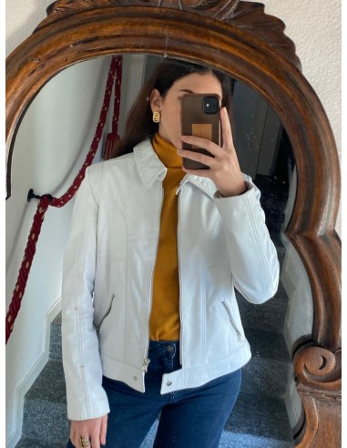 Giacca in pelle bianca