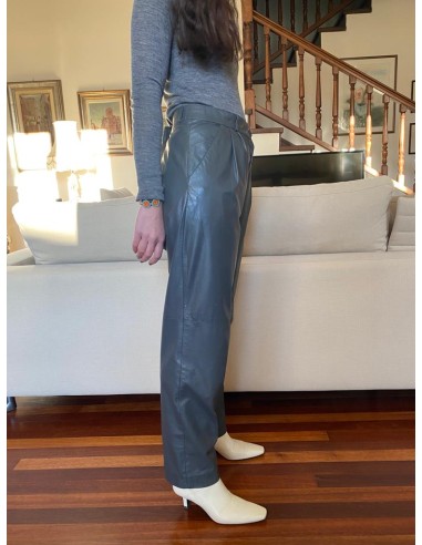 Pantaloni grigi in pelle