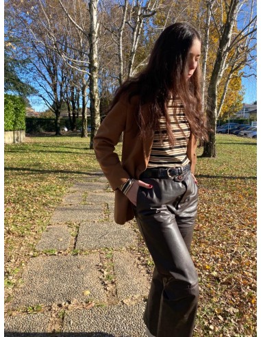 Pantaloni marroni in pelle