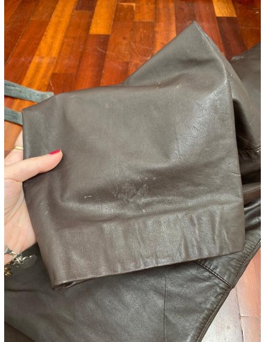 Pantaloni marroni in pelle