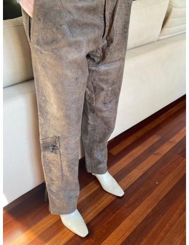 Pantaloni cargo in pelle