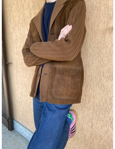 Giacca in misto scamosciato