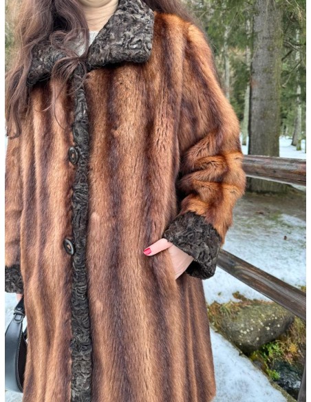 Pelliccia in visone e astrakan