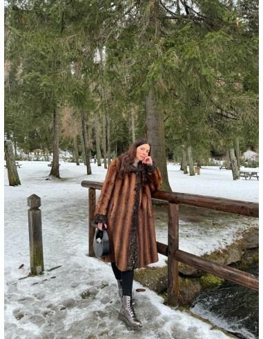 Pelliccia in visone e astrakan