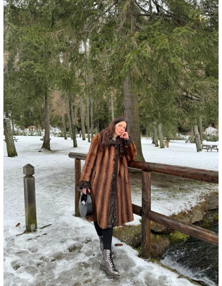 Pelliccia in visone e astrakan