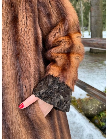 Pelliccia in visone e astrakan