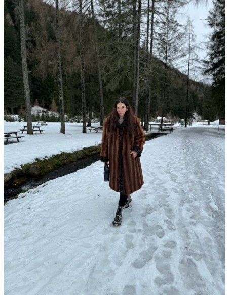 Pelliccia in visone e astrakan