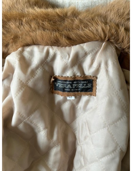 Giacca in pelle con inserti in pelo