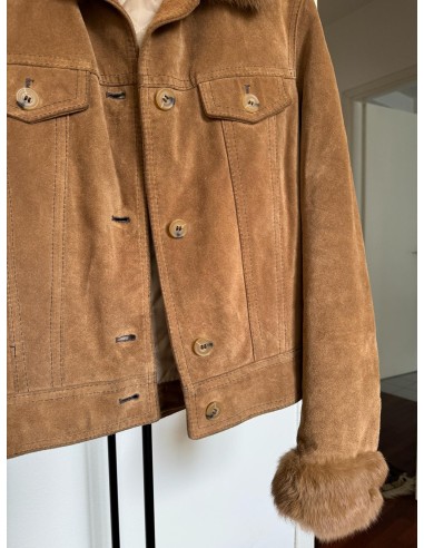 Giacca in pelle con inserti in pelo