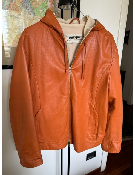Giacca in pelle arancione