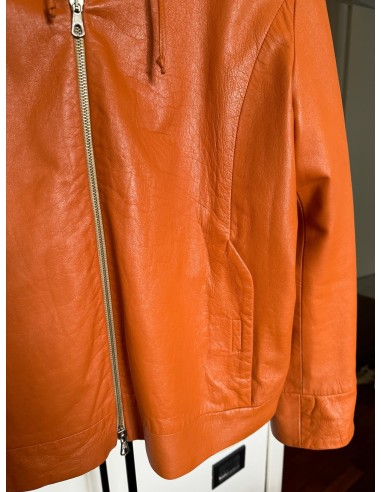 Giacca in pelle arancione