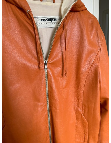 Giacca in pelle arancione