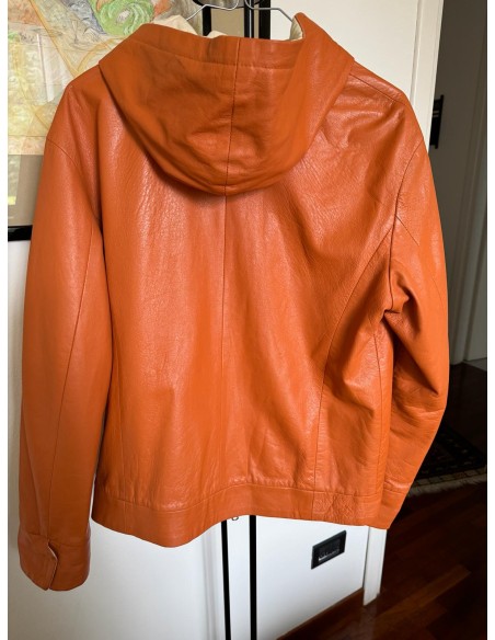 Giacca in pelle arancione