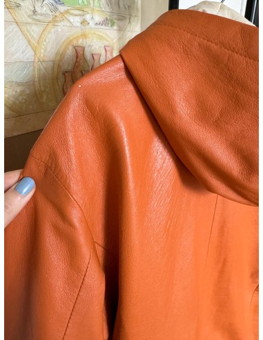 Giacca in pelle arancione