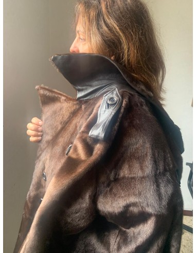 Pelliccia di Castoro con inserti in pelle –...