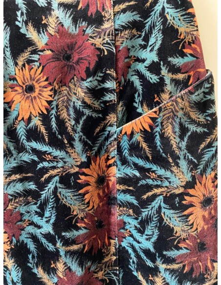 Gonna in velluto floreale