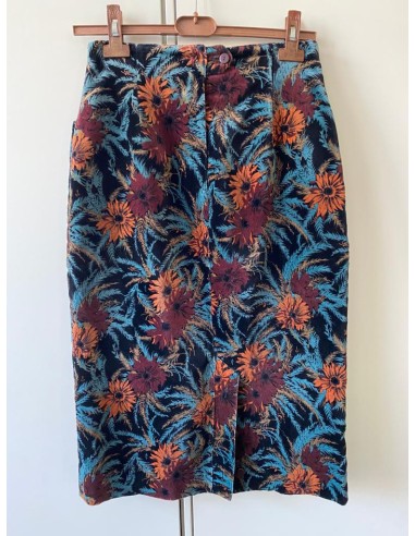 Gonna in velluto floreale