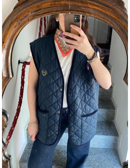 Gilet blu trapuntato