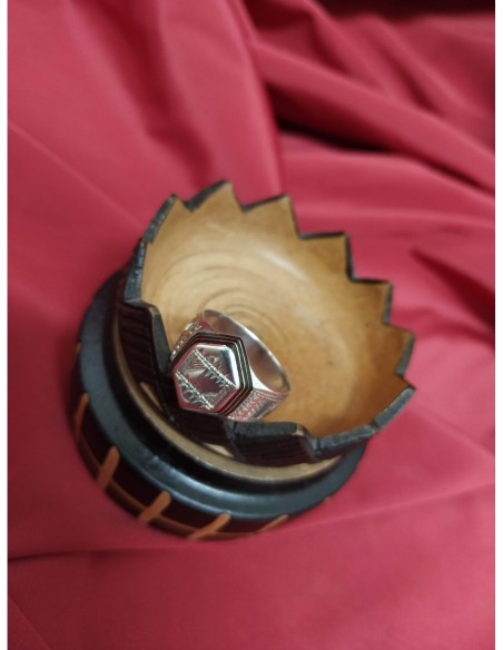 Anello in argento esagonale