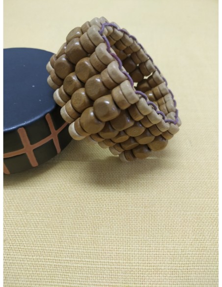 Bracciale in legno con perline