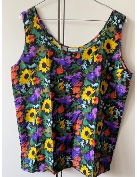 Canotta floreale in seta