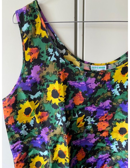 Canotta floreale in seta