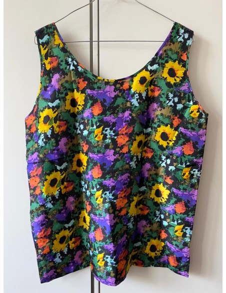 Canotta floreale in seta