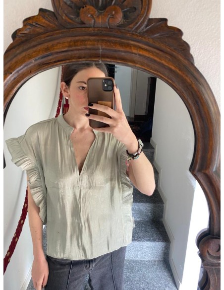 Canotta con balze laterali